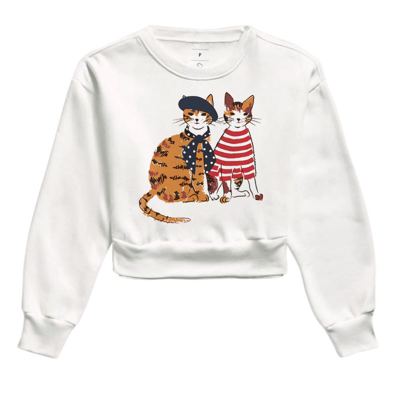 French Cats - Cropped Moletom