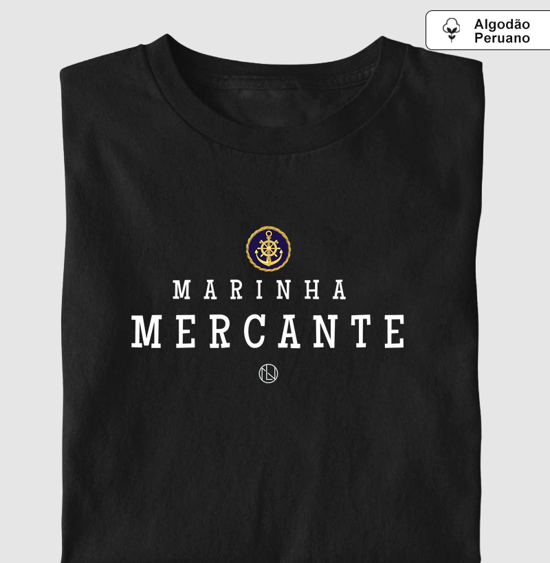 Camiseta algodão peruano Marinha Mercante Simbolo