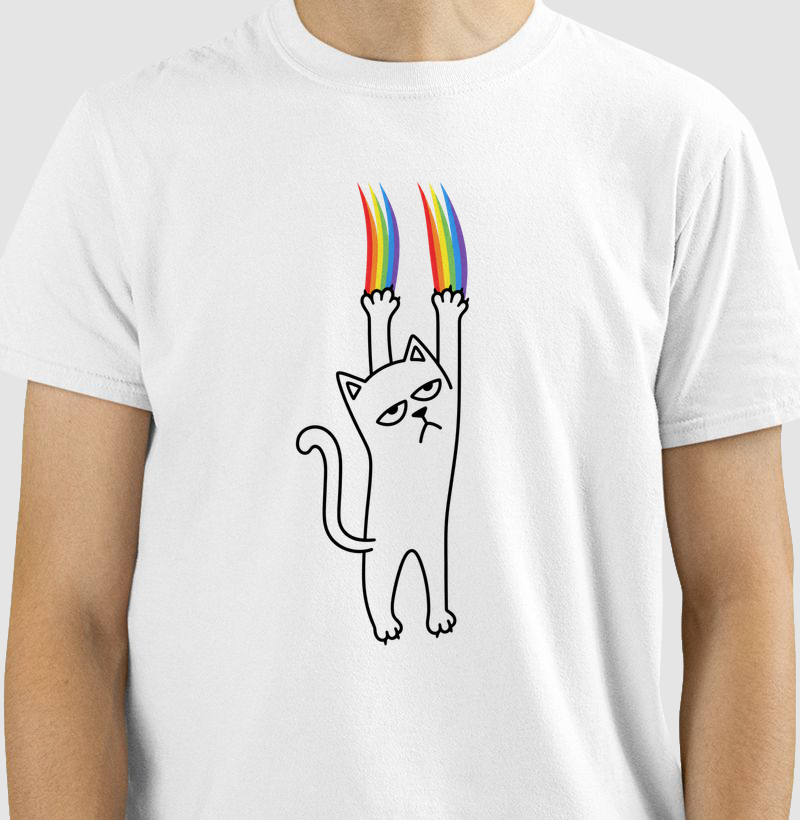 Rainbow Cat — LGBT, Orgulho Gay, Gato Queer, Humor | Ô Bicha! - Camiseta