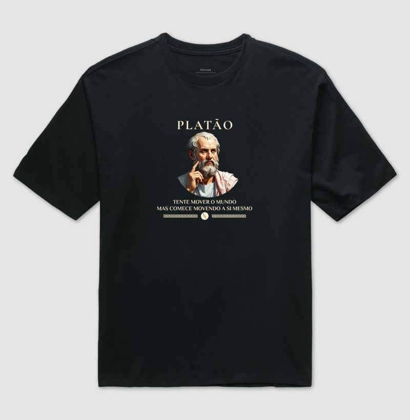 Camiseta O Primeiro Movimento - Platão | Estampa Filosófica Exclusiva