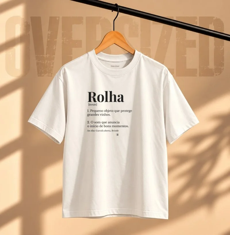 Camiseta Oversized Rolha — Wine Dictionary - Camiseta Oversized