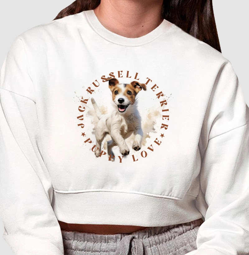 Moletom Cropped Jack Russell Puppy Love