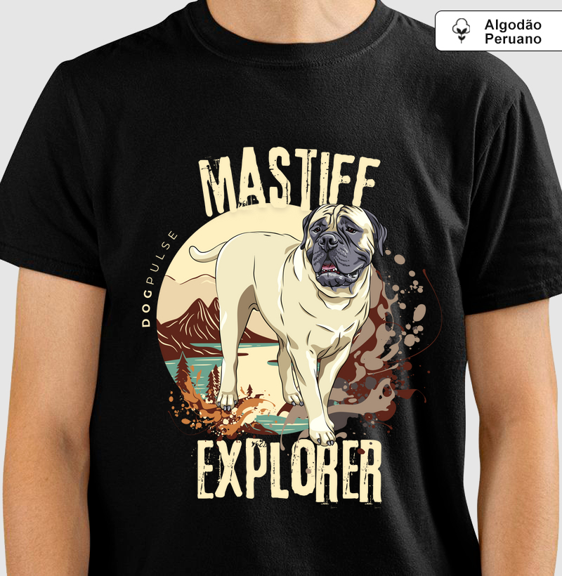 Camiseta Algodão Peruano Dog Pulse Mastiff Explorer – Guardian of Adventure