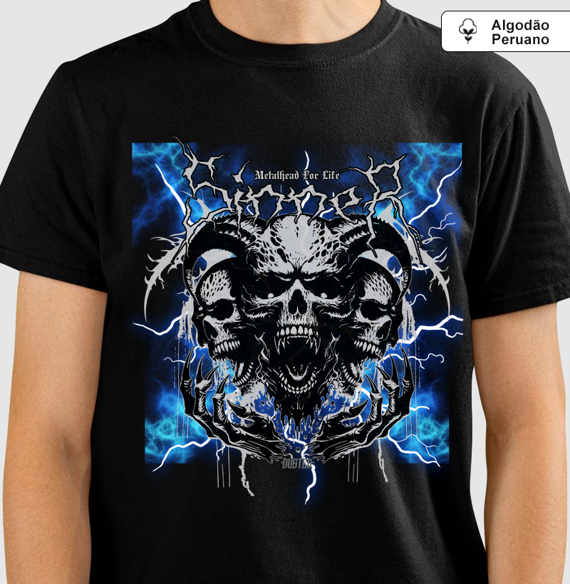 Metal Head For Life - Produto Premium - Algodão Peruano