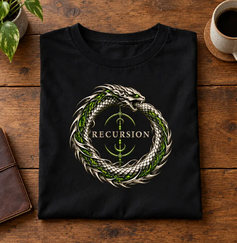 Recursion — Ouroboros Dev | Algoritmos, Programação e Tecnologia - Camiseta