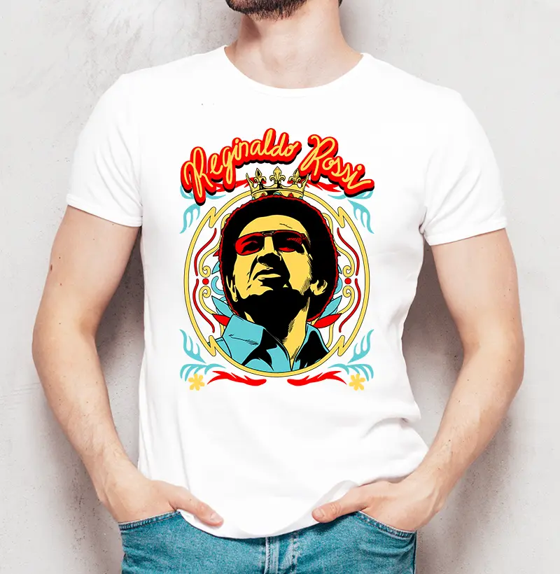 Camiseta Masculina Reginaldo Rei Branco/Cinza