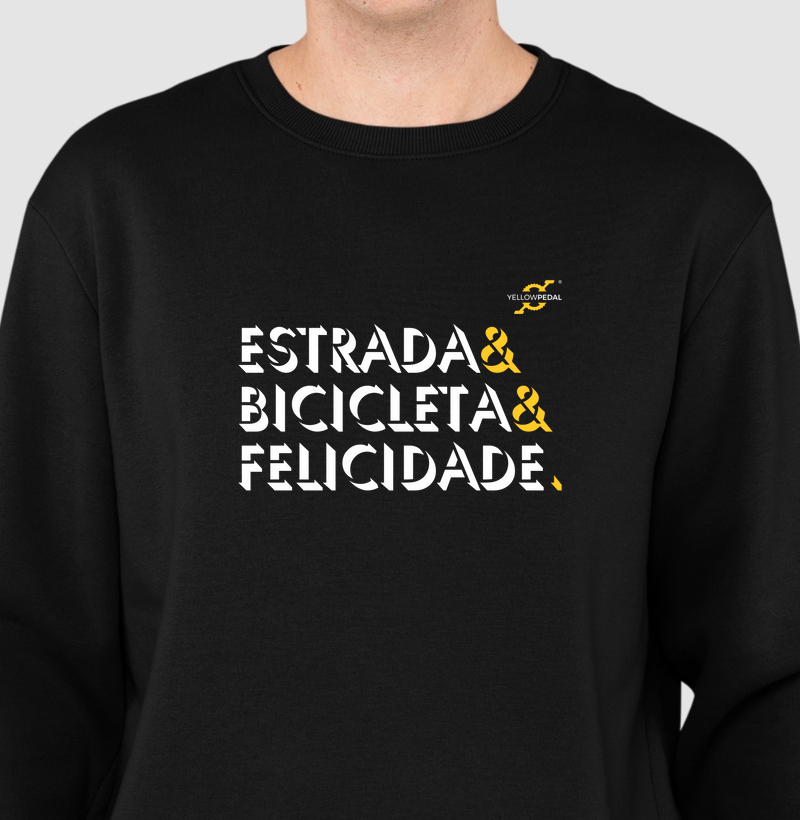 SUÉTER MOLETOM YELLOWPEDAL FELICIDADE