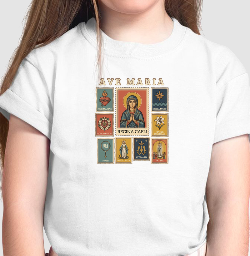Camiseta Infantil Ave Maria Selos