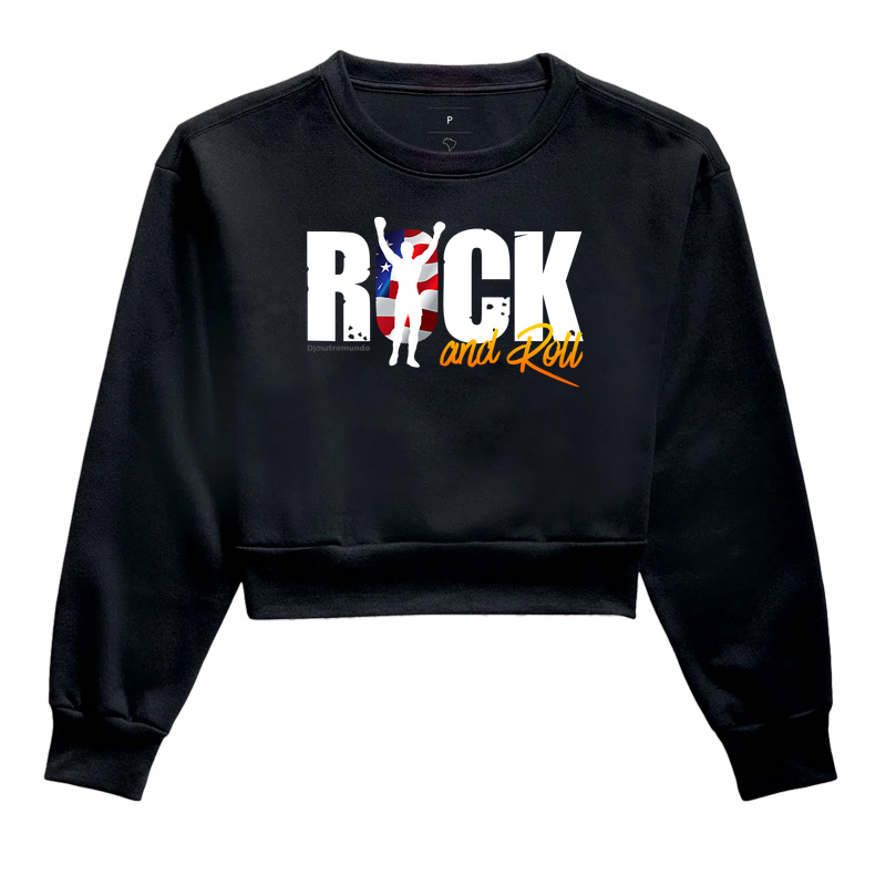 DJOWTROMUNDO® — ROCK AND ROLL - Cropped Moletom