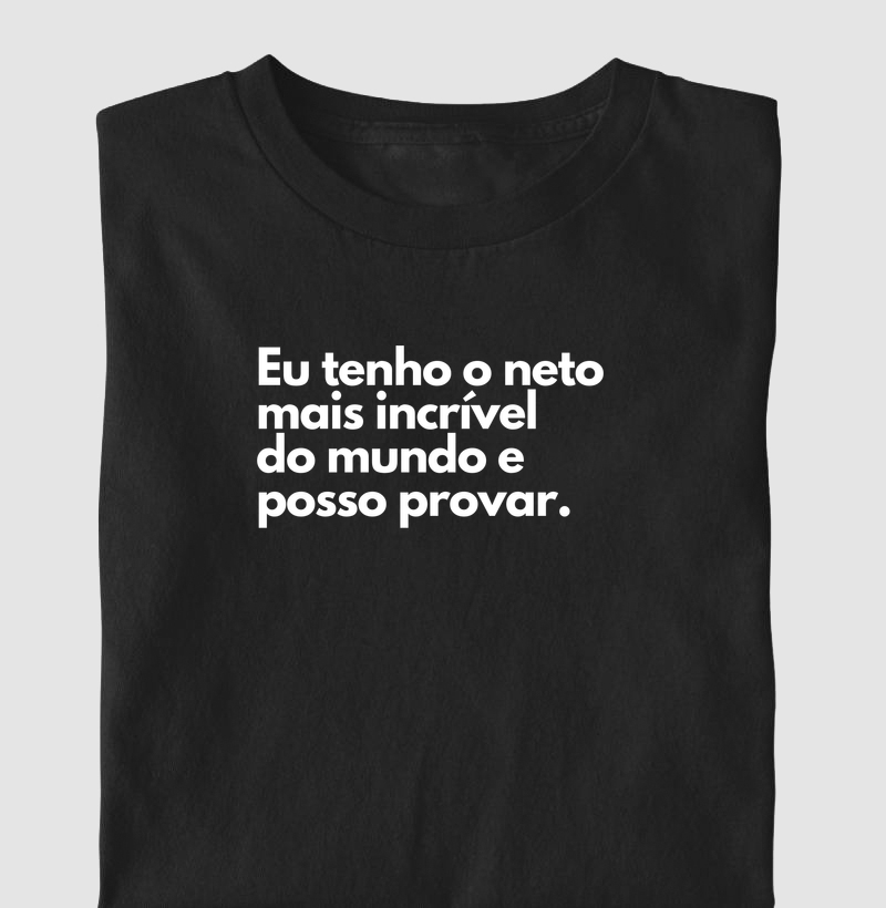 Eu tenho o neto mais incrível do mundo e posso provar. (kit: e posso provar) - Camiseta