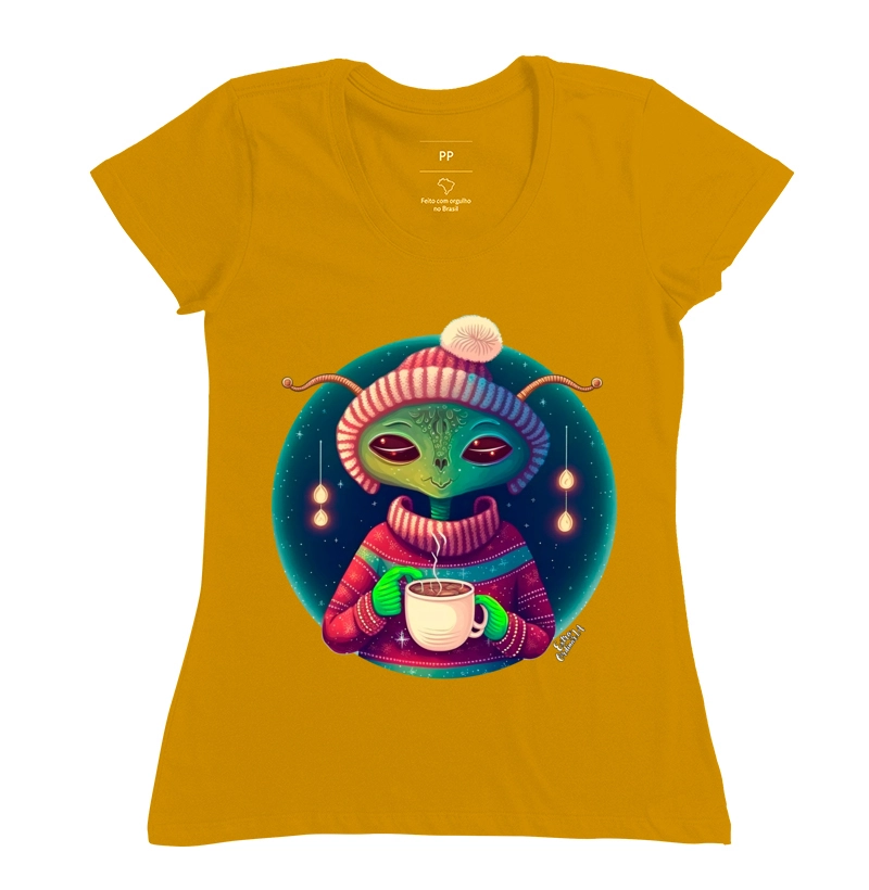 Alienigena bebendo café