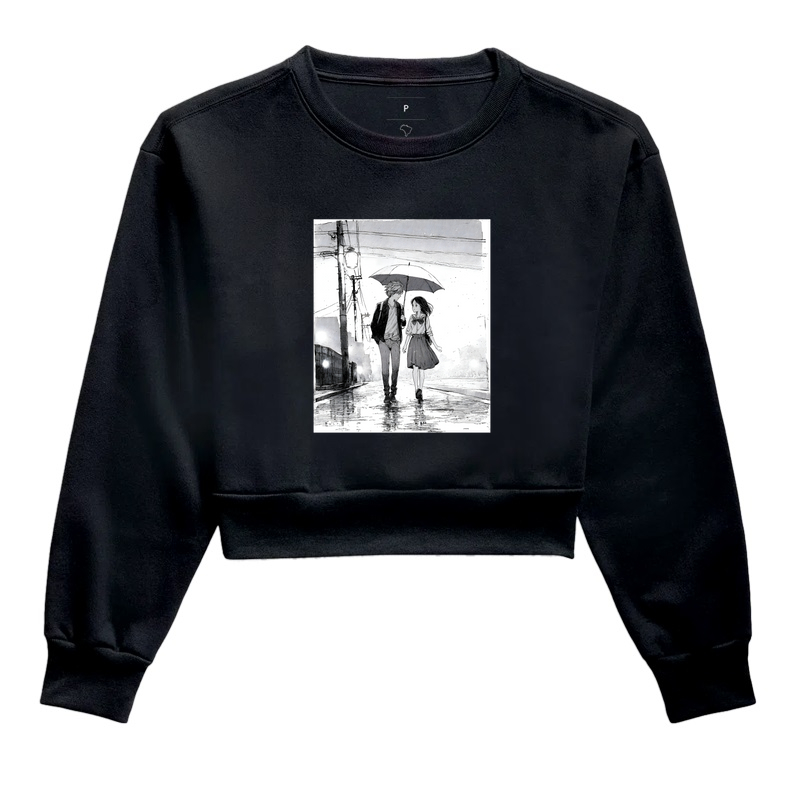 Cropped moletom Rainy Walk Home