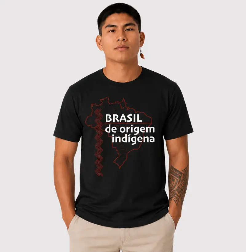 T-shirt Indígena - “Brasil de Origem Indígena”