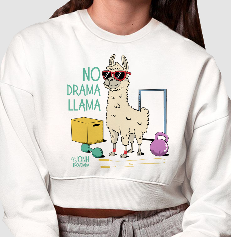 Cropped Moletom No Drama Llama
