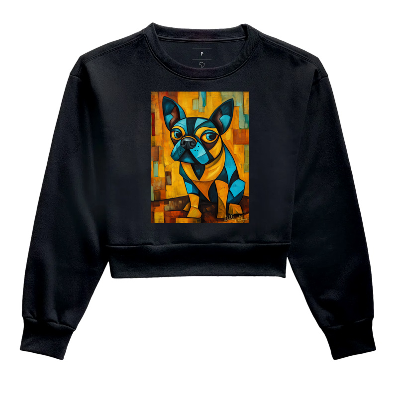 Moletom Cropped Bulldog Frances "Picasso V"
