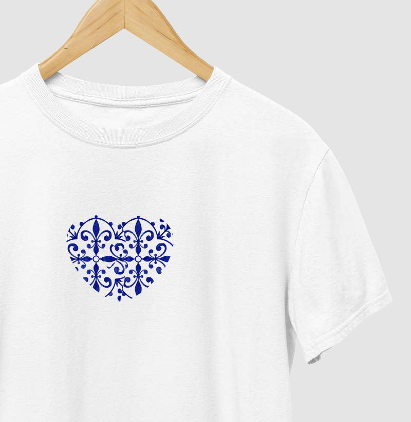 Camiseta Coração Azulejo 