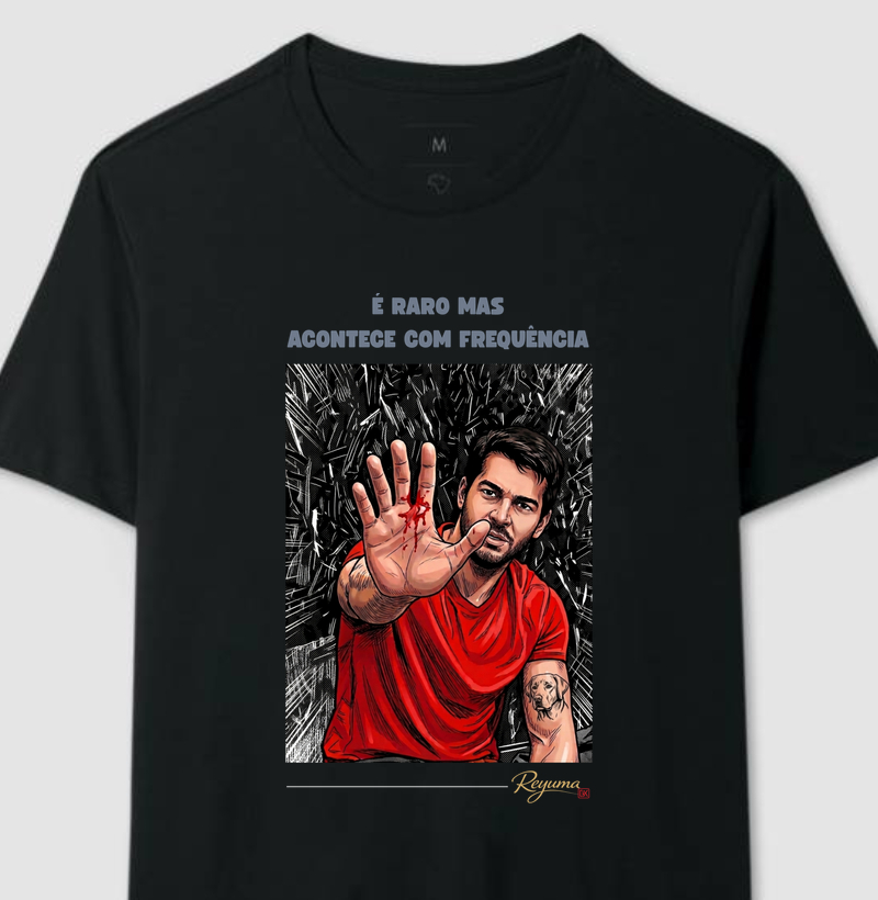 Camiseta Masculina Crossfit "É raro, mas acontece com frequência" - Algodão 100% 