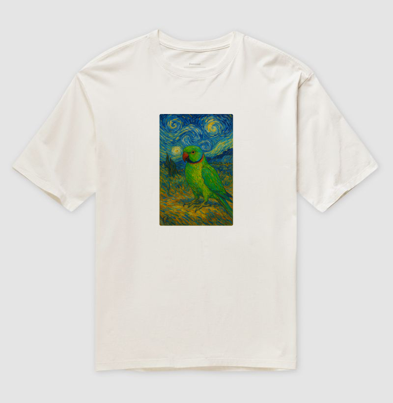 Camiseta Oversized Ringneck - Van Gogh