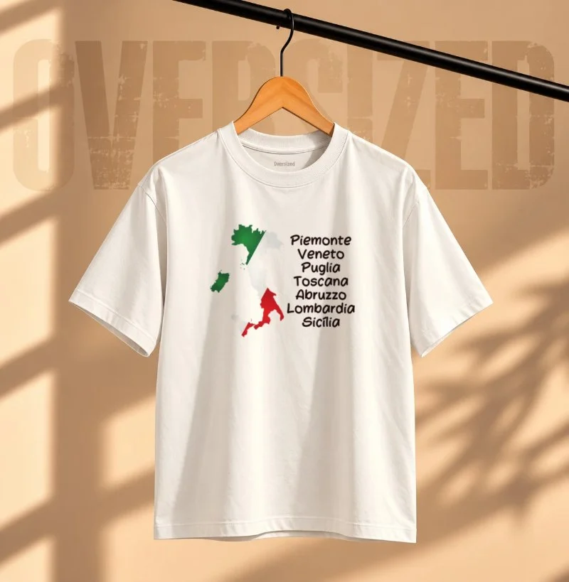 Camiseta Regiões da Itália - Camiseta Oversized