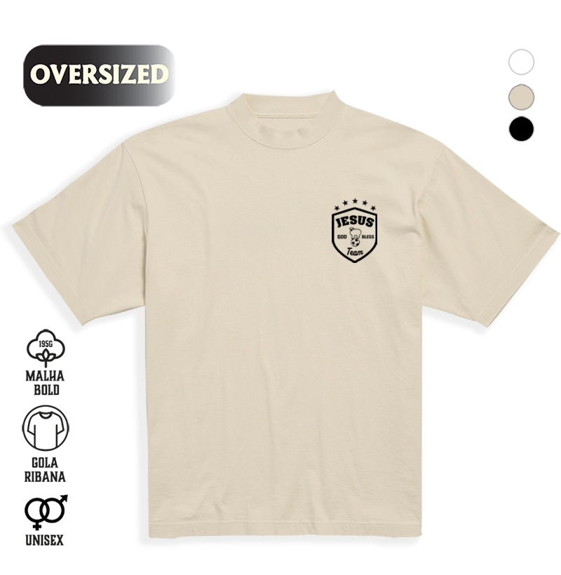 Camiseta Oversized Jesus Team Escudo 