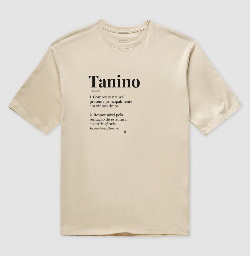Camiseta Oversized Tanino — Wine Dictionary