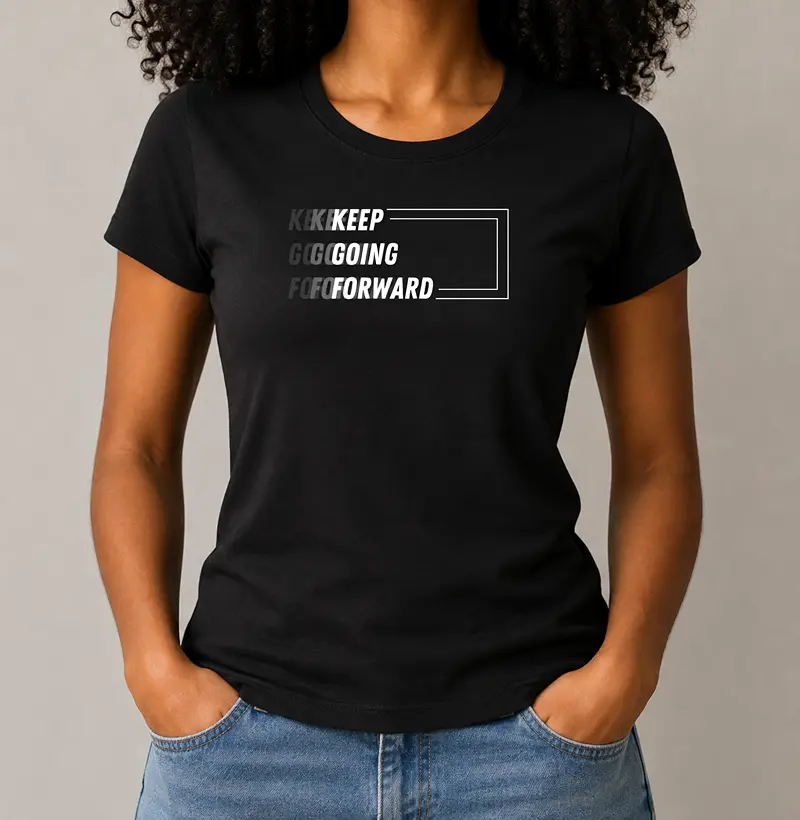 Camiseta Feminina Keep Going Forward - Estampa Branca - Camiseta