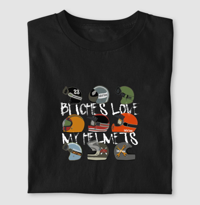 Camiseta estampada hall of fame capacetes