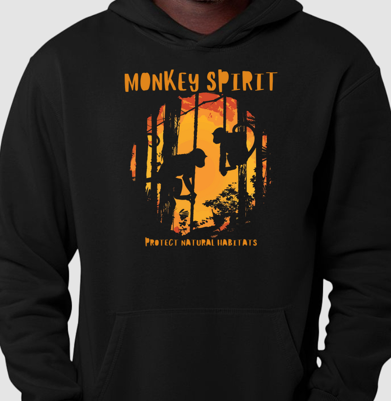 Hoodie Moletom Monkey Spirit - Protect Natural Habitat III