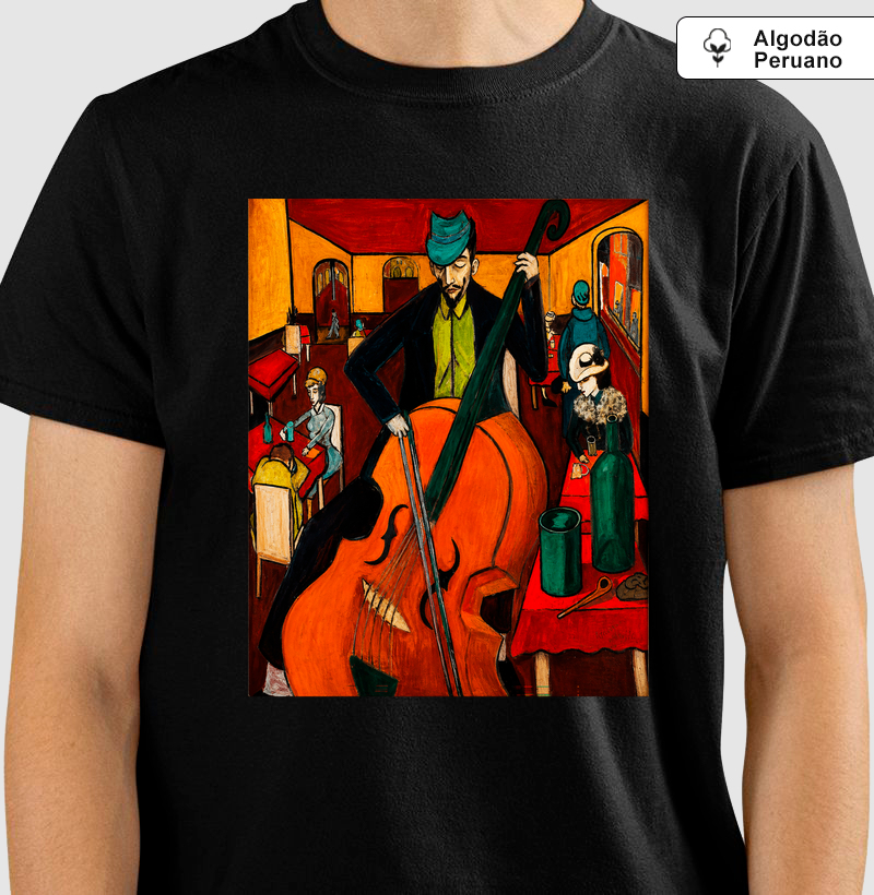 Camiseta O Violoncelista | Modernismo | Algodão Peruano Premium