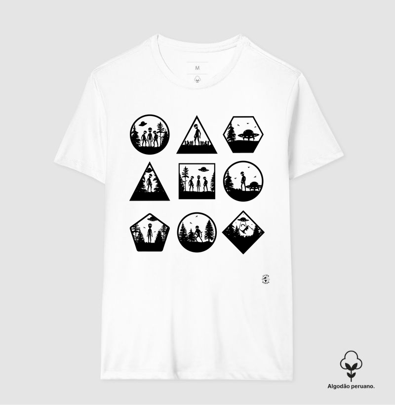 Camiseta Algodão Peruano Coisas de Alien