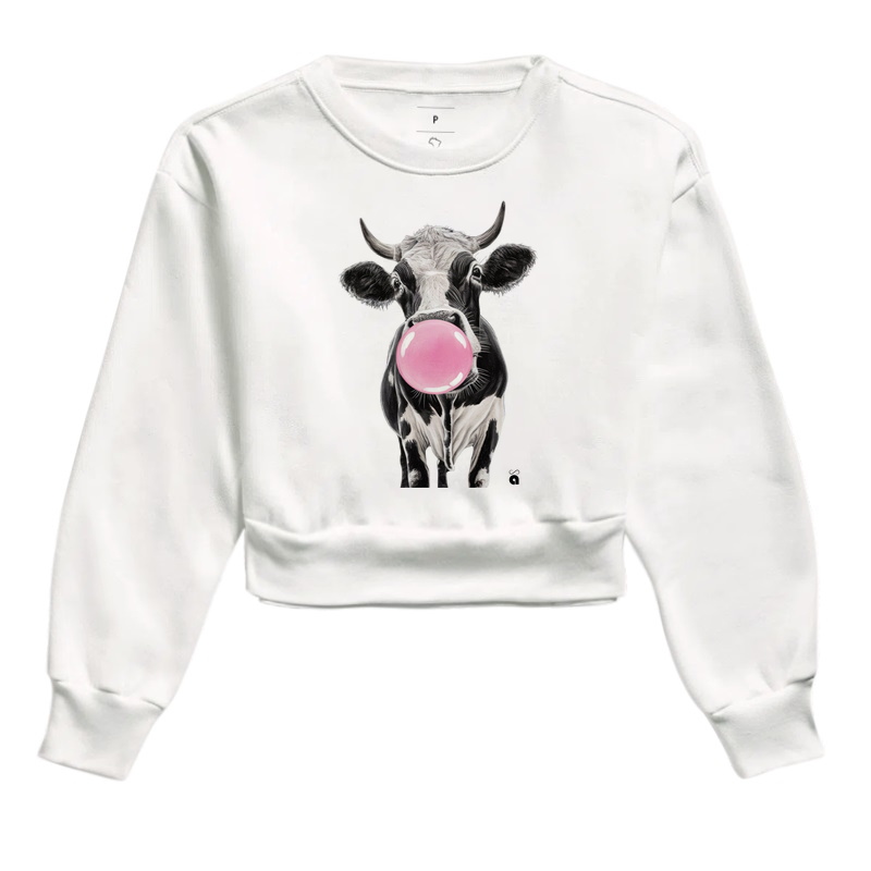 Cropped Moletom Cow