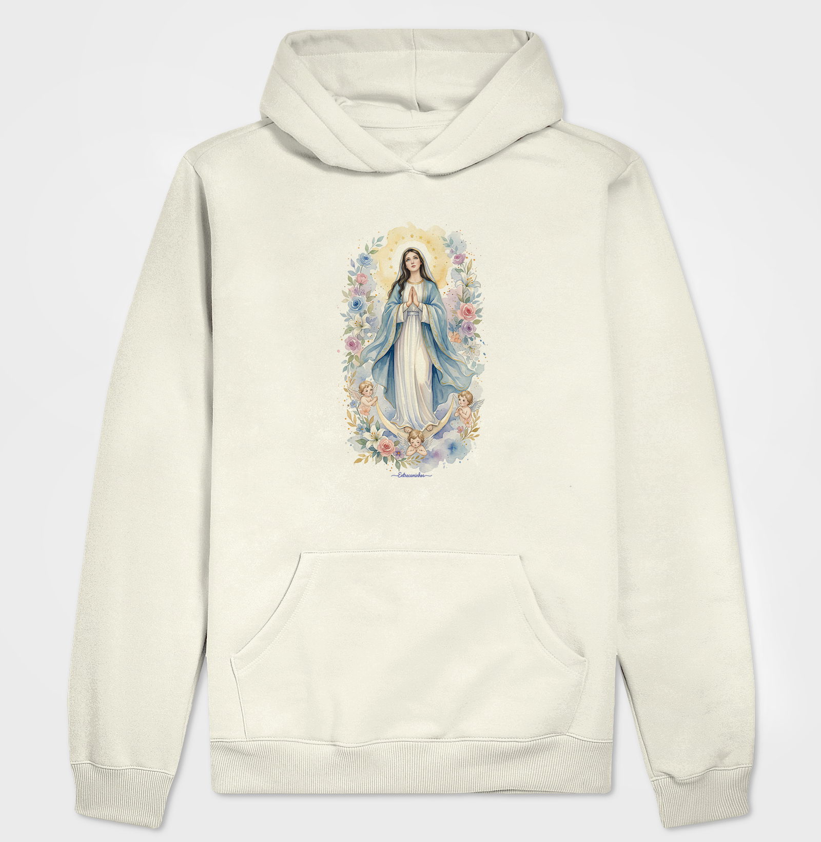 Imaculada Conceição - Aquarela - Hoodie Moletom