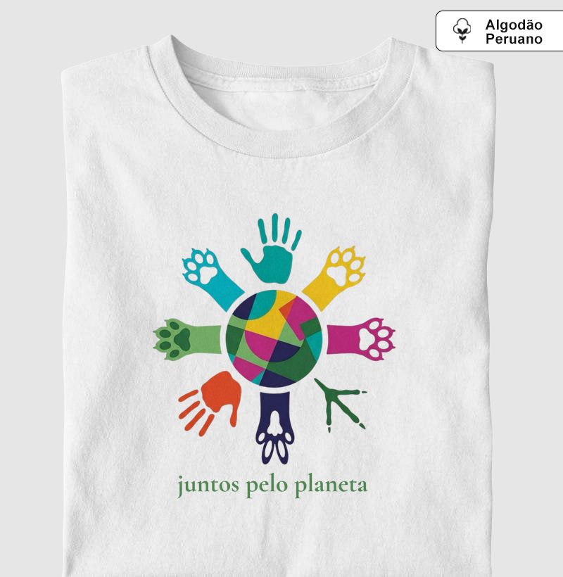 Juntos pelo planeta color Algodão Peruano