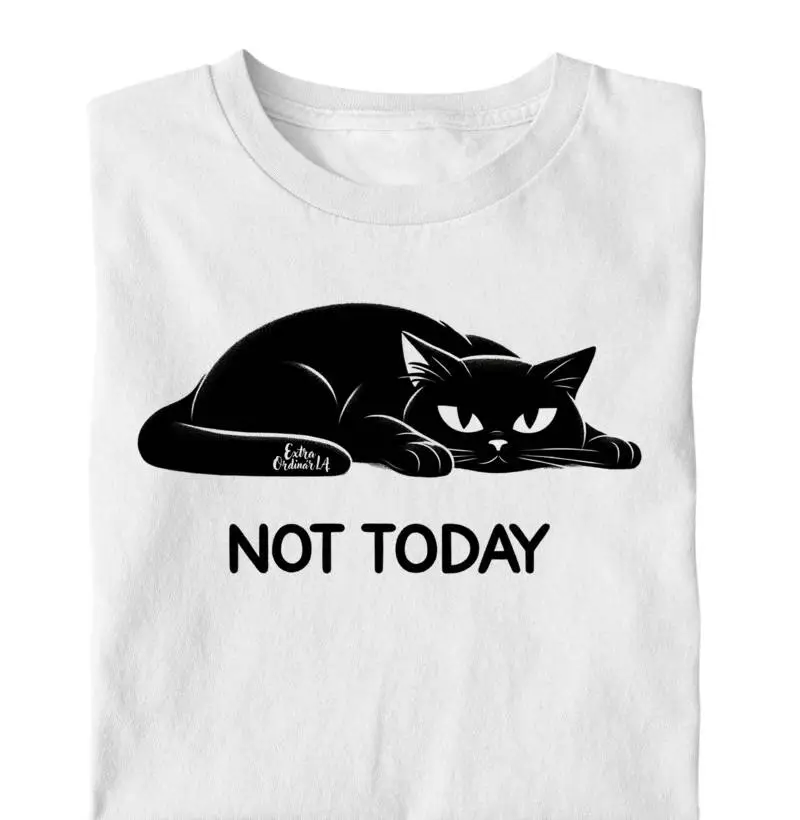 Camiseta Gato com Preguiça "Not Today"