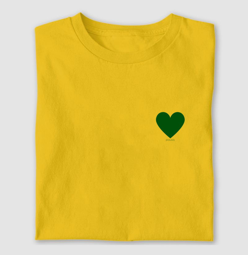 Coração verde e amarelo