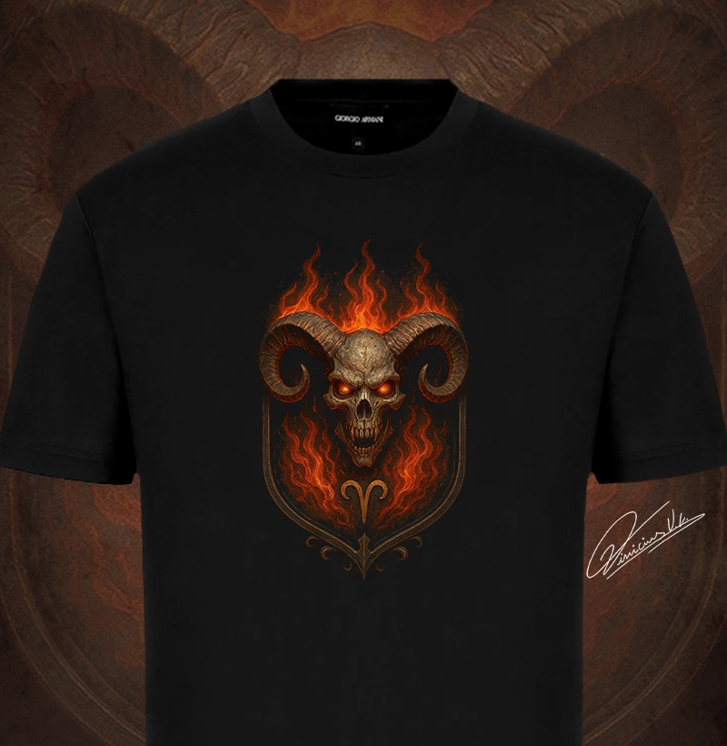 Áries Caveira Flamejante