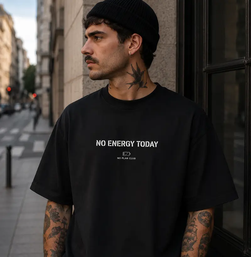 Camiseta Oversized No Energy Today – No Plan Club