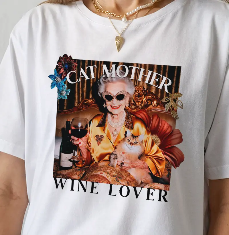 Cat Mother & Wine Lover