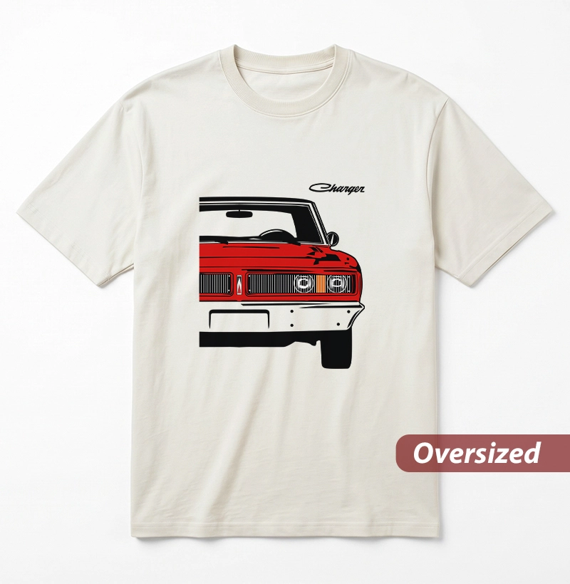 Frente Charger | Vermelho - Camiseta Oversized