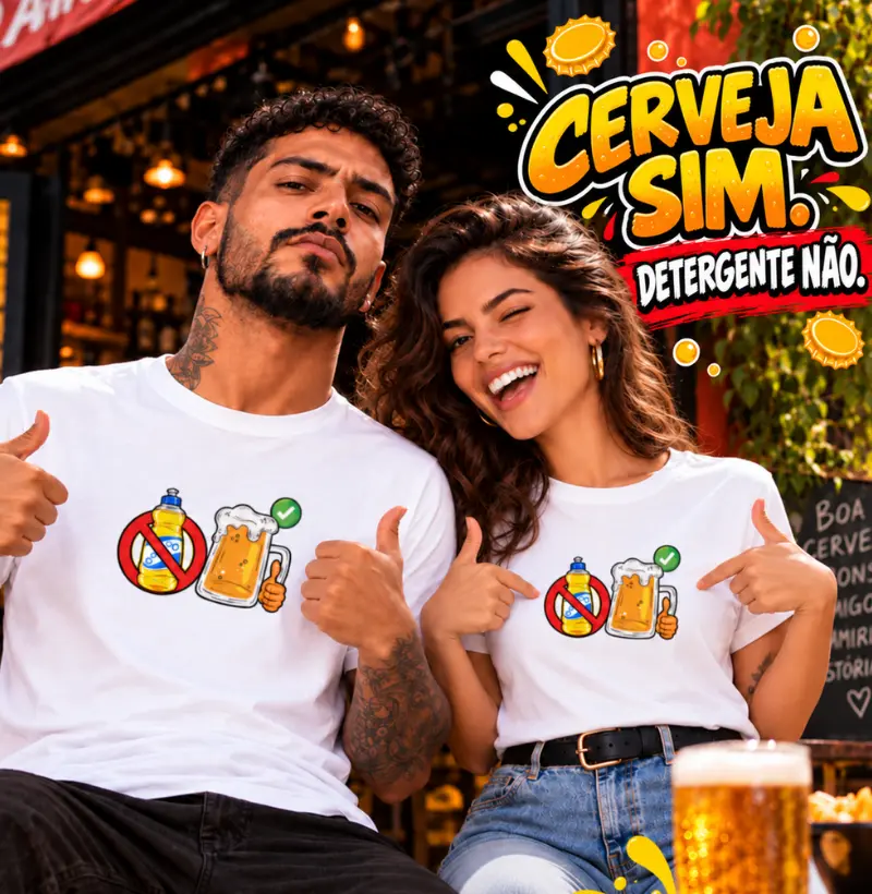 Camiseta Cerveja Sim em Algodão
