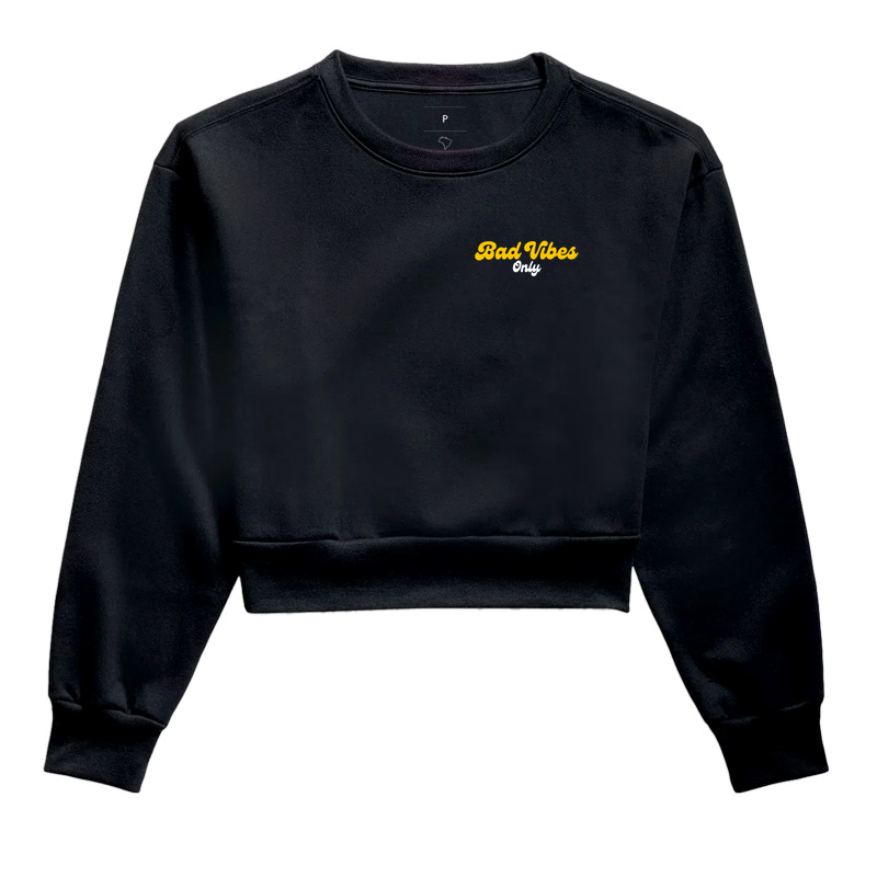 Bad Vibes Only - Cropped Moletom