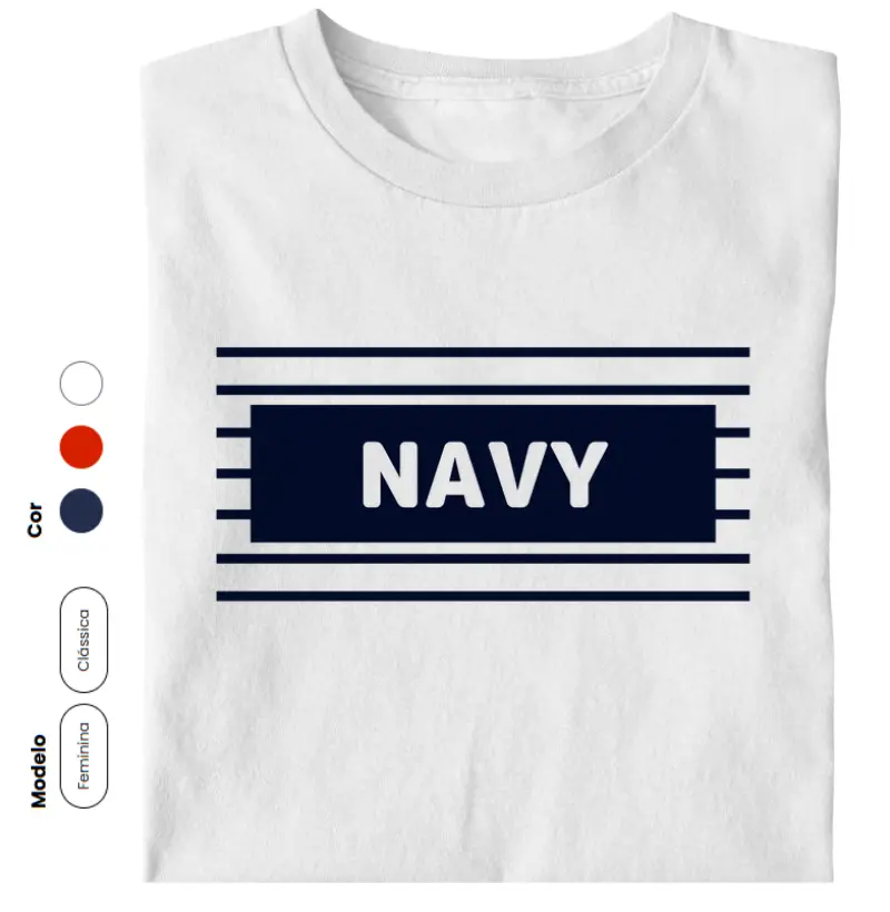 NAVY estampa marinho e vermelho