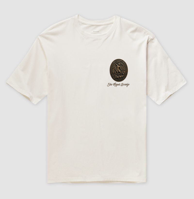 Camiseta Oversized Medalha de São Miguel Arcanjo