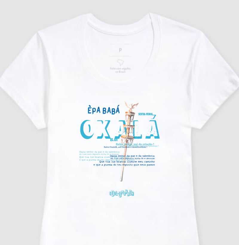camiseta OXALÁ oração feminina