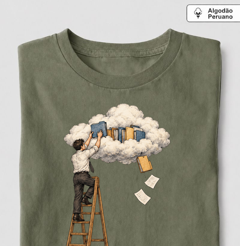 Camiseta salvo na nuvem - Camiseta Algodão Peruano