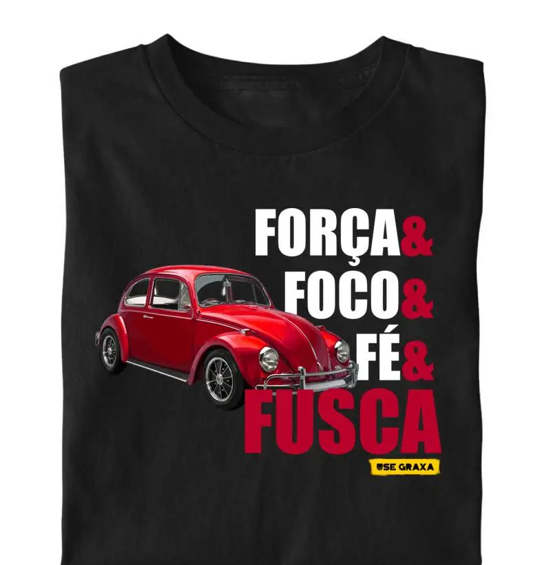 Força Foco Fé Fusca Vermelho