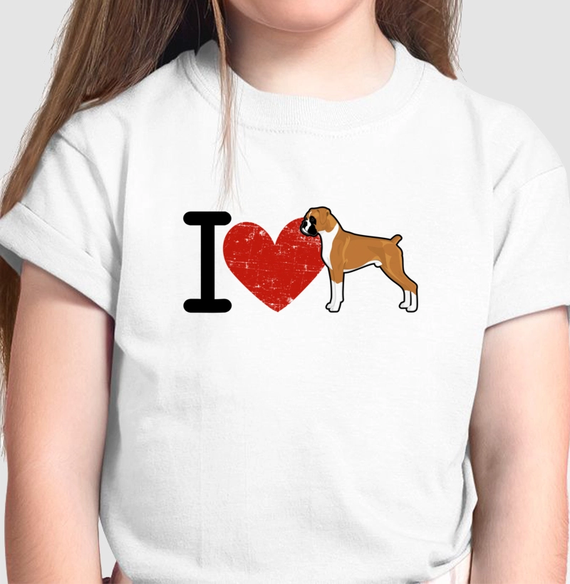 Camiseta Infantil Boxer I Love