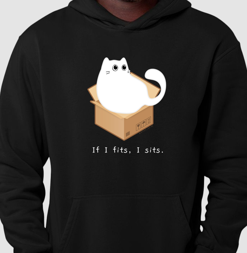 If I fits, I sits. | gato branco