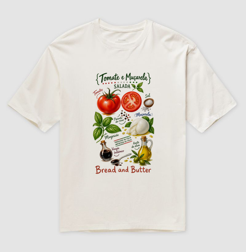 Camiseta Oversized Tomate & Muçarela