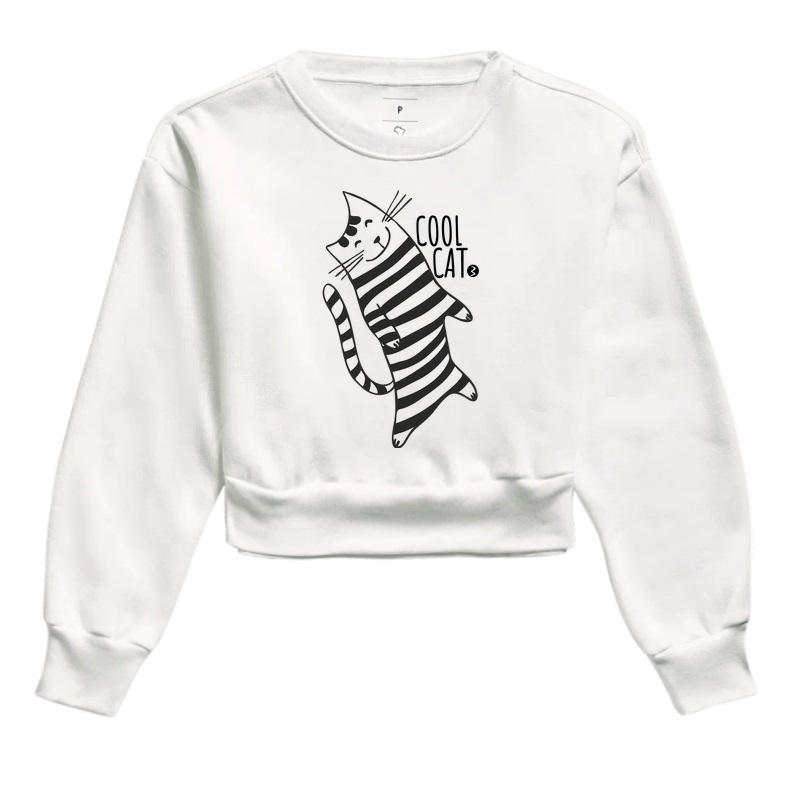 Moletom Cropped Cool Cat